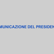 Comunicazione del Presidente